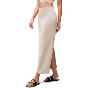 ODODOS Modal Soft Maxi Skirt Back Slit High Waist Women's Size S